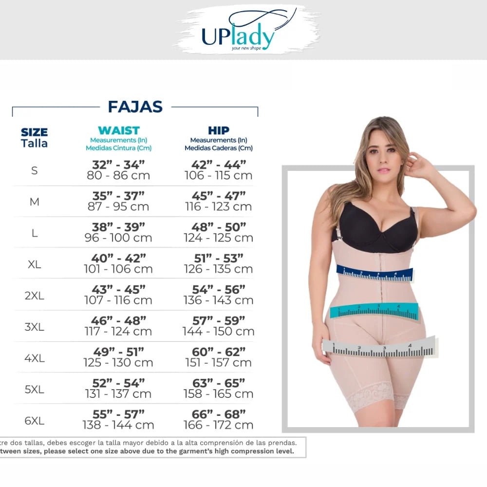 UpLady 6235 Post Surgery Full Body Shaper – Powernet Compression Faja with Built - In Bra, Long Sleeves & Tummy Control - Colombian Shapewear | Siluets