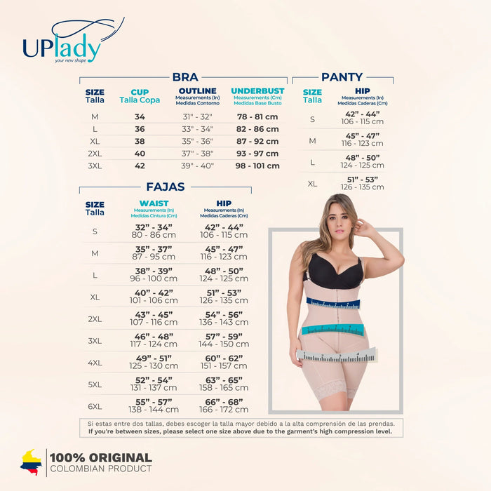 UpLady 6129 Tummy Control Shapewear Short – Butt Lifter Powernet - Colombian Shapewear | Siluets