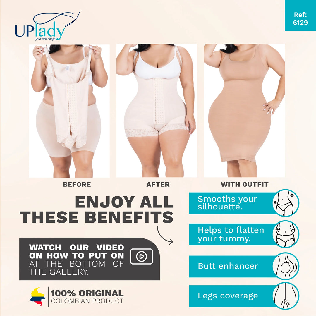 UpLady 6129 | Butt Lifter Tummy Control Shapewear Shorts Bodysuit | Powernet