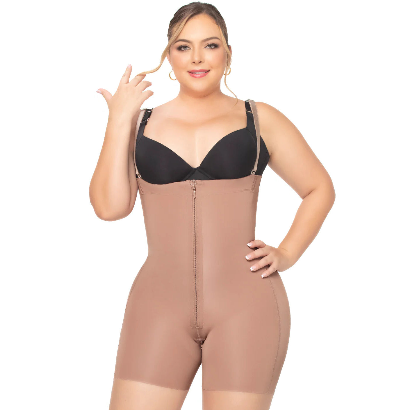 UpLady 6249 Colombian Faja – Stage 1 Open Bust Seamless Tummy Control Shapewear for Women Knee-Length