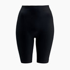 Black bike shorts on a white background