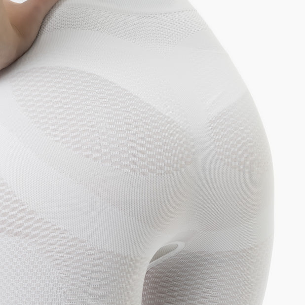 Close-up of a textured white fabric sleeve