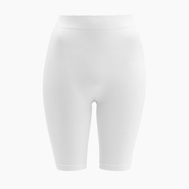 White athletic shorts on a white background