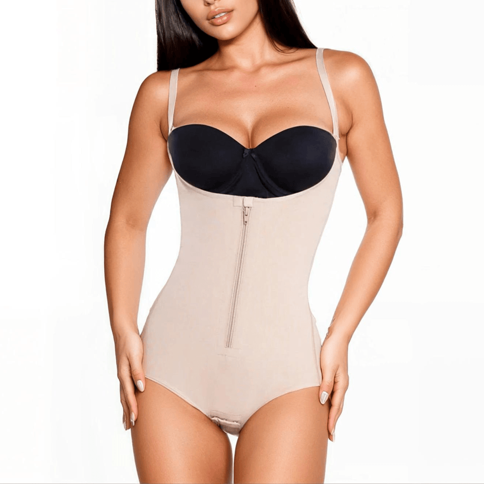 Colombian Braless Bodysuit Shaper – Open Bust, High Compression, Adjustable Straps | Tummy & Back Control – Made in Colombia - Colombian Shapewear | Siluets
