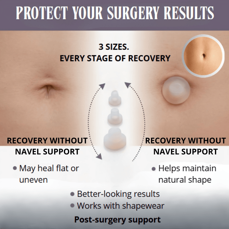 Silicone Belly Button Plug – Post - Surgery Navel Support | 3 - Piece Recovery Set (Lipo, Tummy Tuck, Hernia) - Colombian Shapewear | Siluets