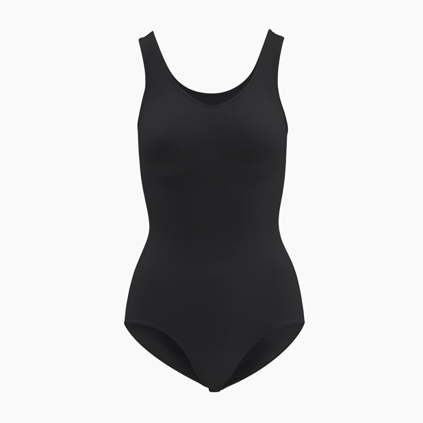 Black swimsuit on a white background