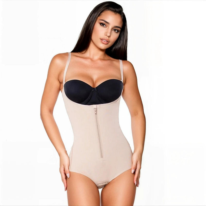 Colombian Braless Bodysuit Shaper – Open Bust, High Compression, Adjustable Straps | Tummy & Back Control – Made in Colombia - Colombian Shapewear | Siluets