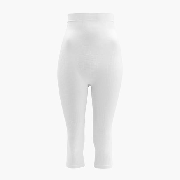 White capri leggings on a white background