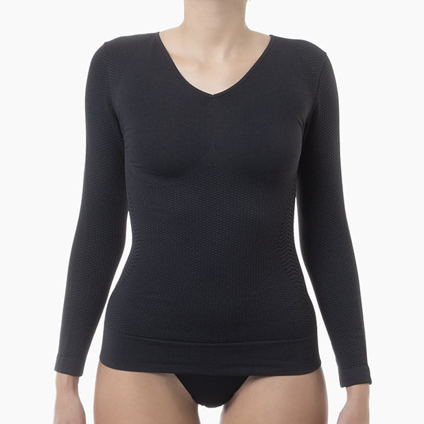 Farmacell Women’s Long - Sleeve Anti - Cellulite Micromassage T-Shirt | Italian Compression Wear - Colombian Shapewear | Siluets