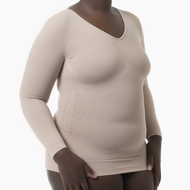 Farmacell Women’s Long - Sleeve Anti - Cellulite Micromassage T-Shirt | Italian Compression Wear - Colombian Shapewear | Siluets