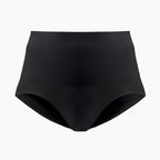 Black high-waisted underwear on a white background