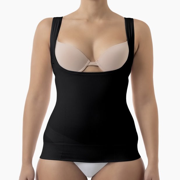 Farmacell Women’s Open - Bust Shapewear Tank Top with Flat Tummy Effect | Italian Compression Top - Colombian Shapewear