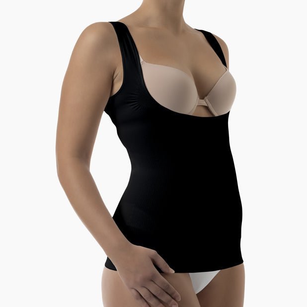 Farmacell Women’s Open - Bust Shapewear Tank Top with Flat Tummy Effect | Italian Compression Top - Colombian Shapewear