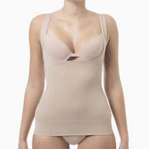 Farmacell Women’s Open - Bust Shapewear Tank Top with Flat Tummy Effect | Italian Compression Top - Colombian Shapewear