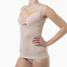 Farmacell Women’s Open - Bust Shapewear Tank Top with Flat Tummy Effect | Italian Compression Top - Colombian Shapewear