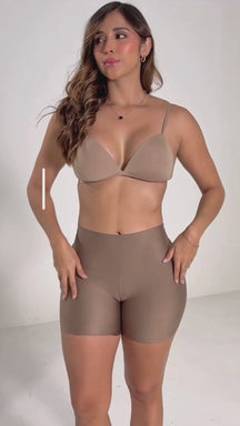 Salomé 020879 thigh slimmer shorts cocoa seamless high compression shaping shorts worn under dresses