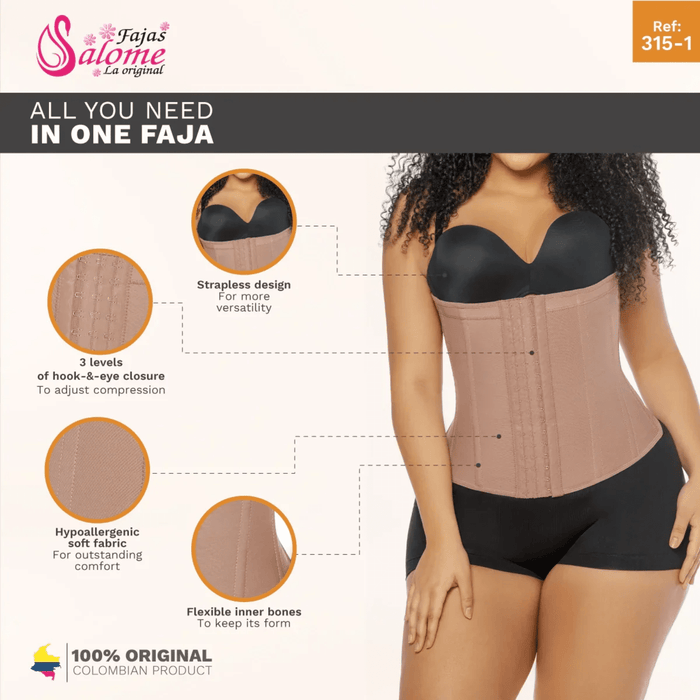 Fajas Salomé 315 - 1 - CCB Colombian Waist Cincher | Powernet Hooks Shapewear - Colombian Shapewear | Siluets