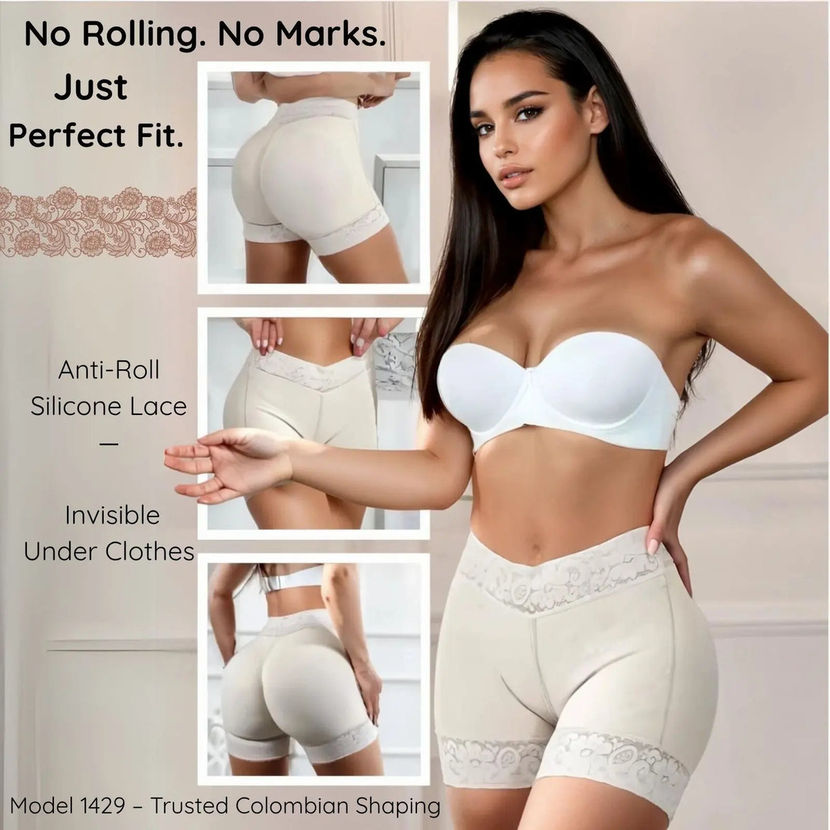 Siluet 1429 – Colombian Butt Lifter Shapewear No Padding | Tummy Control Shaper Shorts - Colombian Shapewear | Siluets