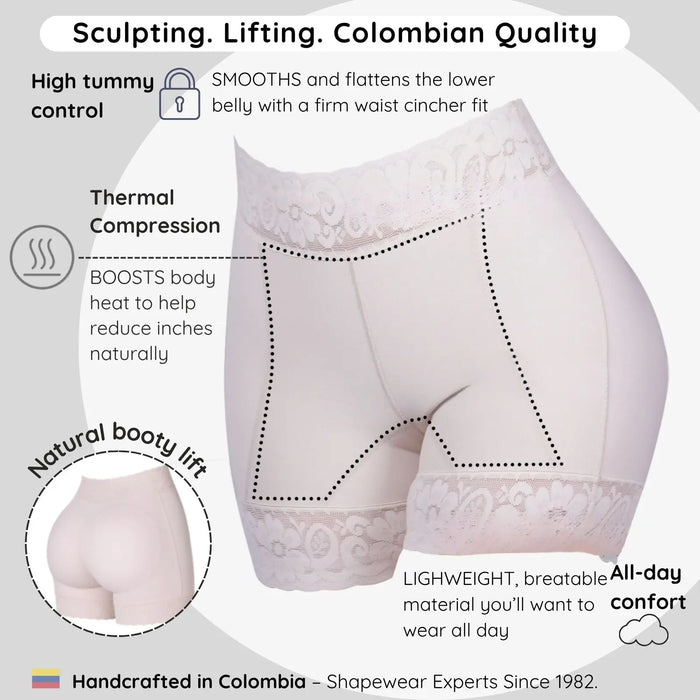 Siluet 1429 – Colombian Butt Lifter Shapewear No Padding | Tummy Control Shaper Shorts - Colombian Shapewear | Siluets