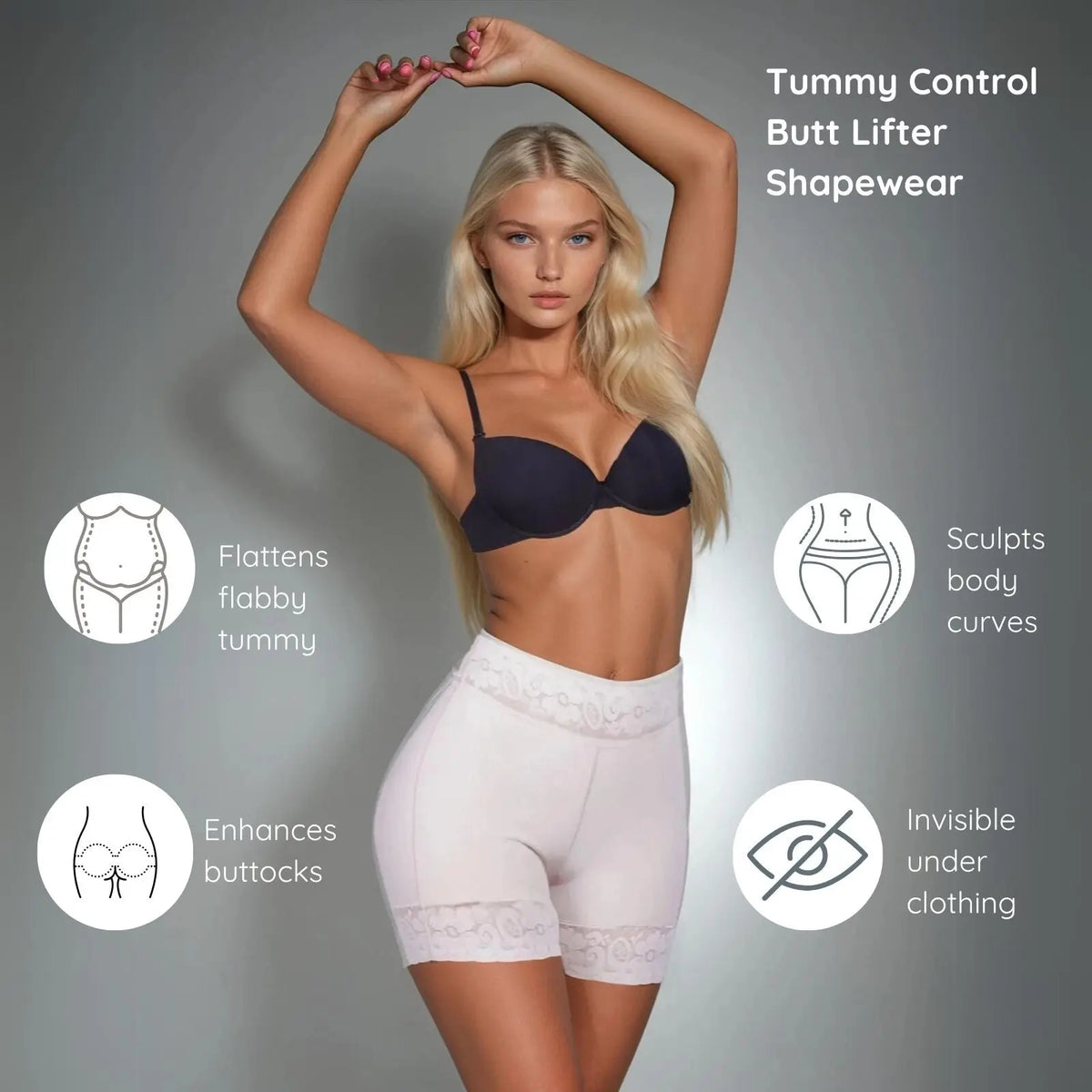 Siluet 1429 – Colombian Butt Lifter Shapewear No Padding | Tummy Control Shaper Shorts - Colombian Shapewear | Siluets