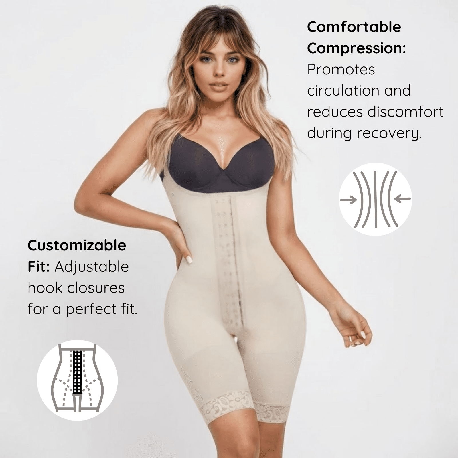 Stage 1 Post - Surgery Faja | BBL, Lipo & Tummy Tuck Compression Garment for Hourglass Recovery - Colombian Shapewear | Siluets