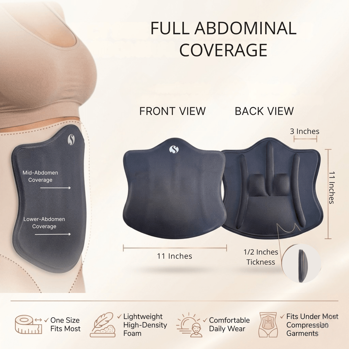 Siluet Abs Definer Board | Abdominal Contouring Panel for Fajas, Waist Trainers & Body Shaping - Colombian Shapewear | Siluets