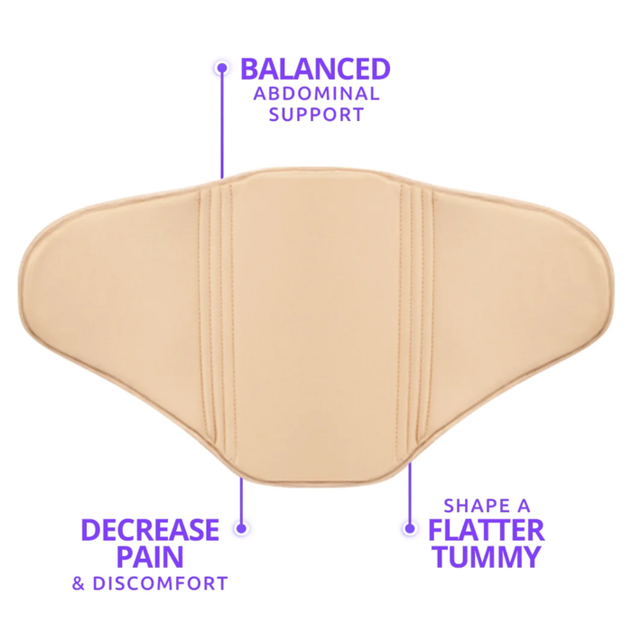 Abdominal compression board mini showing flattening support and pain relief benefits