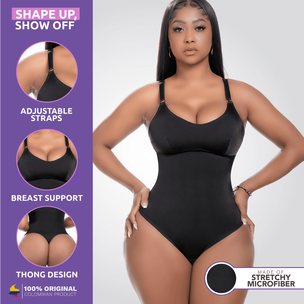 Snatched DQ01L4 – Colombian Thong Bodysuit | Tummy Control Faja - Colombian Shapewear | Siluets