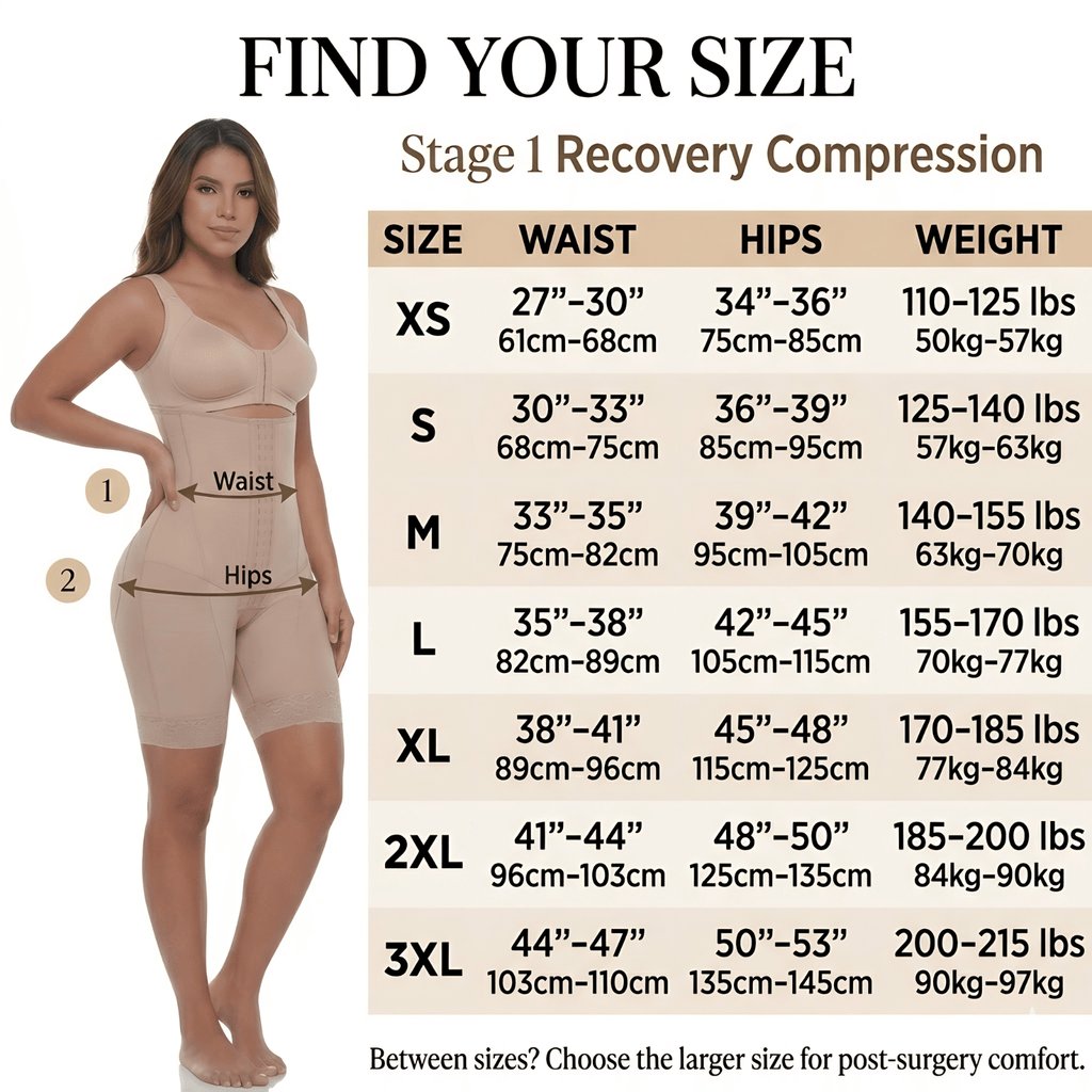 Stage 1 Post - Surgery Faja | Open Bust BBL, Lipo & Tummy Tuck Compression Garment | 70182TJ - Colombian Shapewear | Siluets