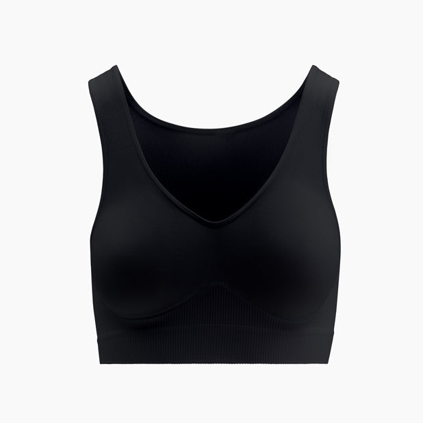 Black sports bra on a white background