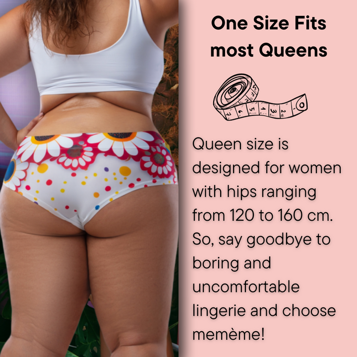 mememe DAISY – Emerald - QUEEN SIZE - HIGH WAISTED BRIEF Panty for Women