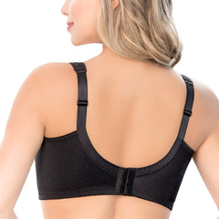 Classic bra with padded straps in lace and spandex. Wide back.- 55329523