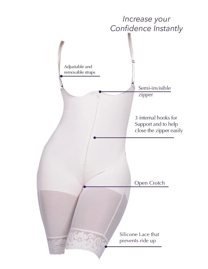 Siluet 1007 Braless Mid-Thigh Minimizer Bodysuit Siluets