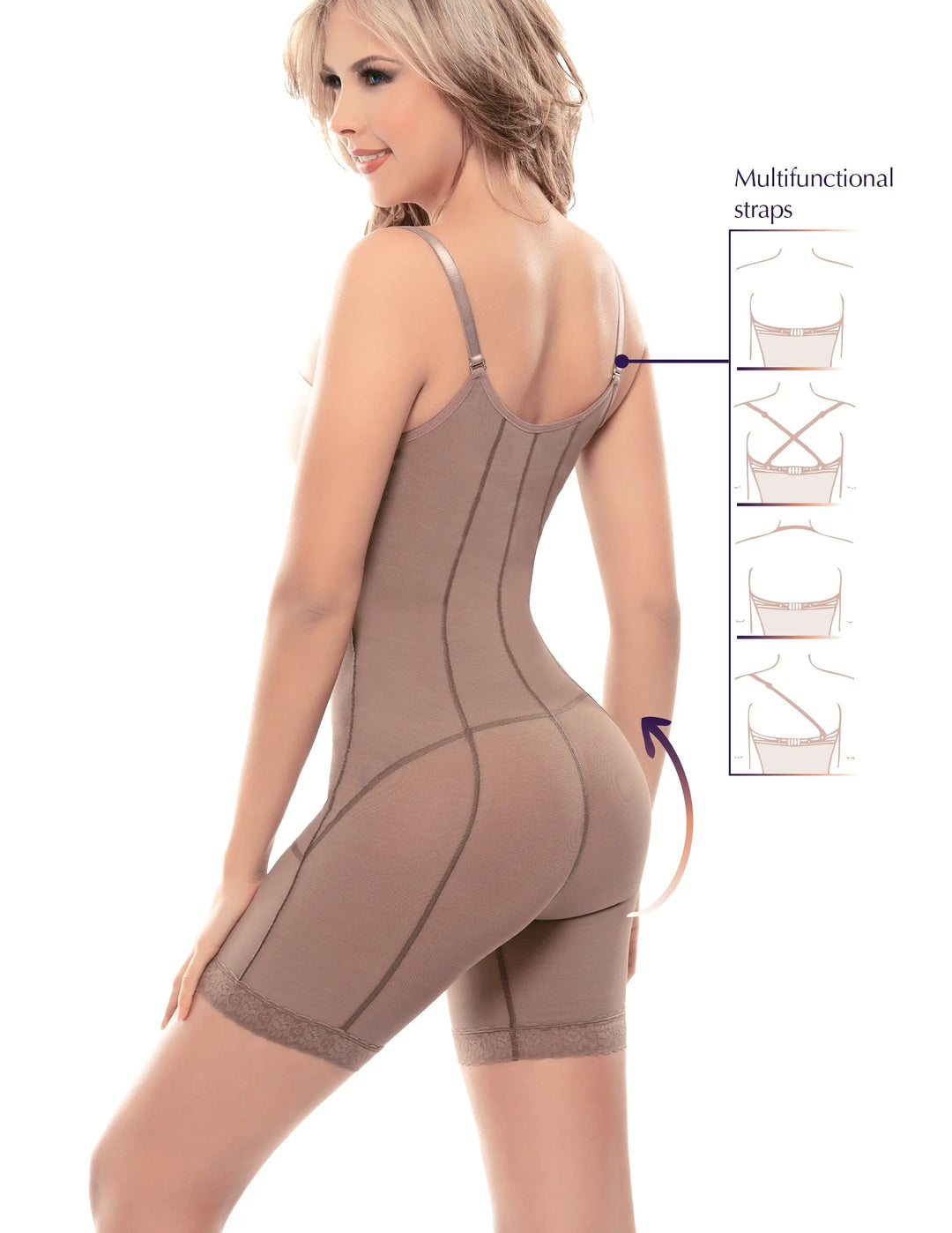 Siluet 1014 Postsurgical Slimming Braless Mid-Thigh Body Shaper Siluets