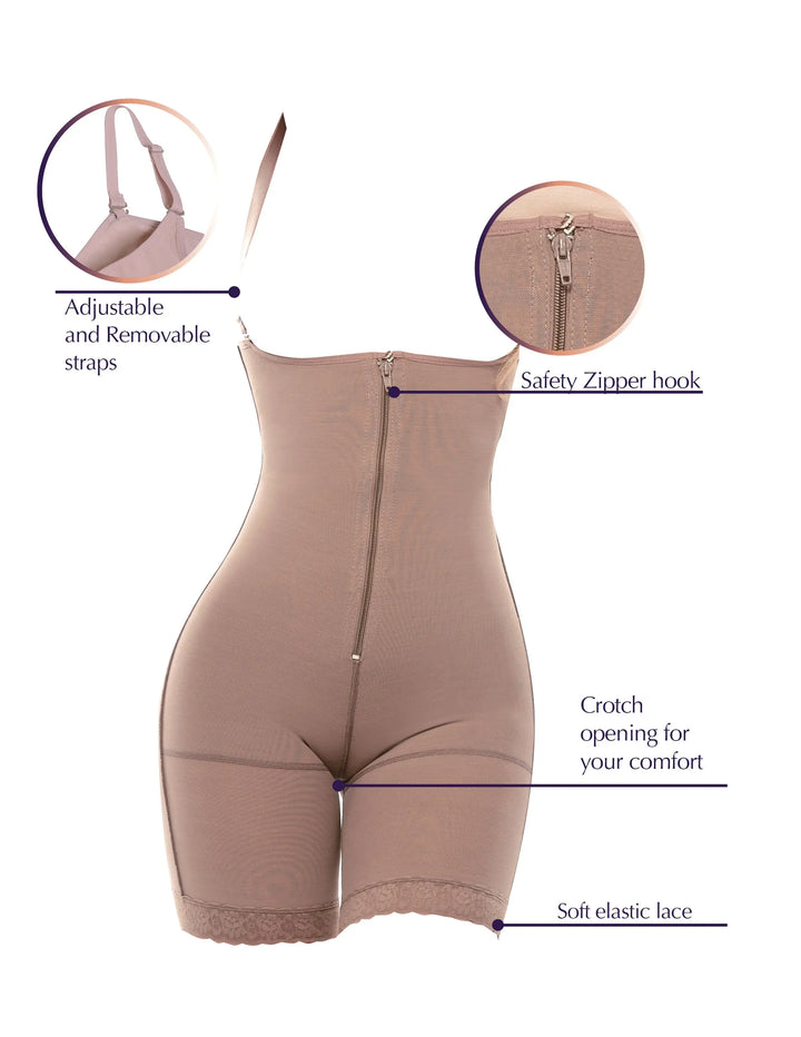 Siluet 1014 Postsurgical Slimming Braless Mid-Thigh Body Shaper Siluets