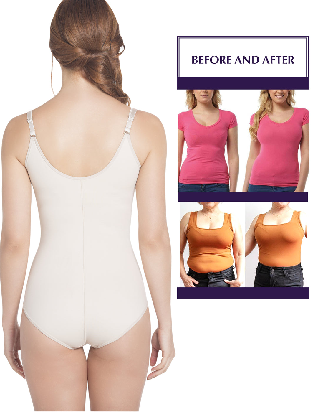 Siluet E6025 Slimming Braless Classic Panty Body Shaper with Latex Siluets