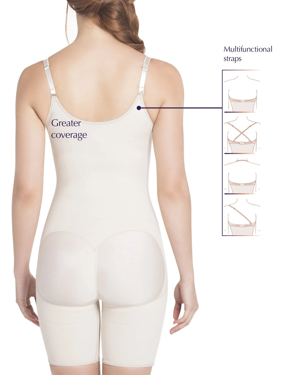 Siluet E6027 Slimming Braless Mid-Thigh Body Shaper with Latex Siluets